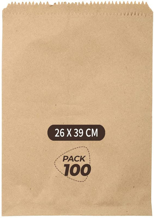 Brown Paper Cover Large Size for Grocery Foods Packing Covers 26X39CM, 100 Pieces