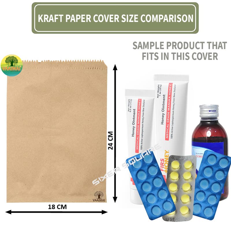 Kraft Paper Brown Cover Medium Size Tablet Cover 18CMX24CM, Pack of 100