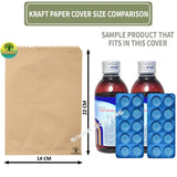 Brown Medicine Cover 14X22CM Eco-Friendly Biodegradable Cover, 100 Count