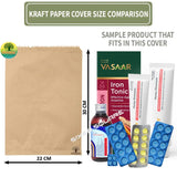 Paper Cover 50GSM 22X30CM Brown Color Big Size Medicine Cover, Pack of 100