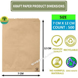 Brown Paper Tablet Cover 7X12CM for Medicals Biodegradable, 500 Pack