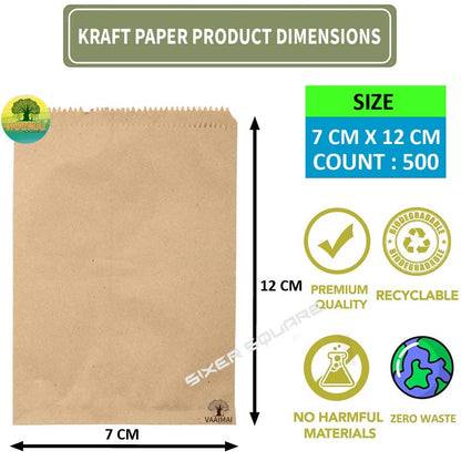 Brown Paper Tablet Cover 7X12CM for Medicals Biodegradable, 500 Pack