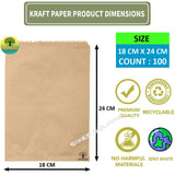 Kraft Paper Brown Cover Medium Size Tablet Cover 18CMX24CM, Pack of 100