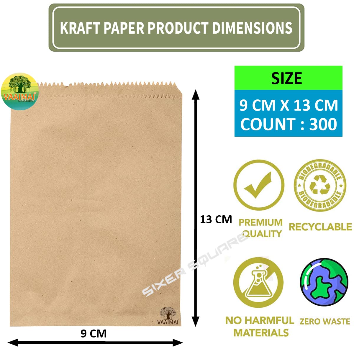 Brown Paper Cover 9X13CM Medicine Cover, Pack of 300