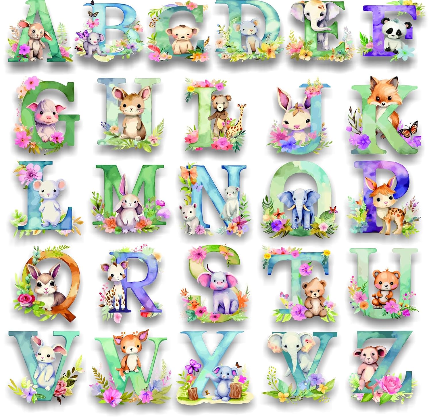 floral-alphabet-with-cute-animal-stickers-1