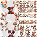 Cute Dog Drinking Coffee Stickers