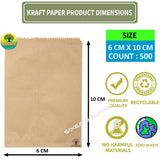 Kraft Brown Paper Cover Small Size (500 Count) - 6X10CM Kraft Brown Paper Medicine Cover