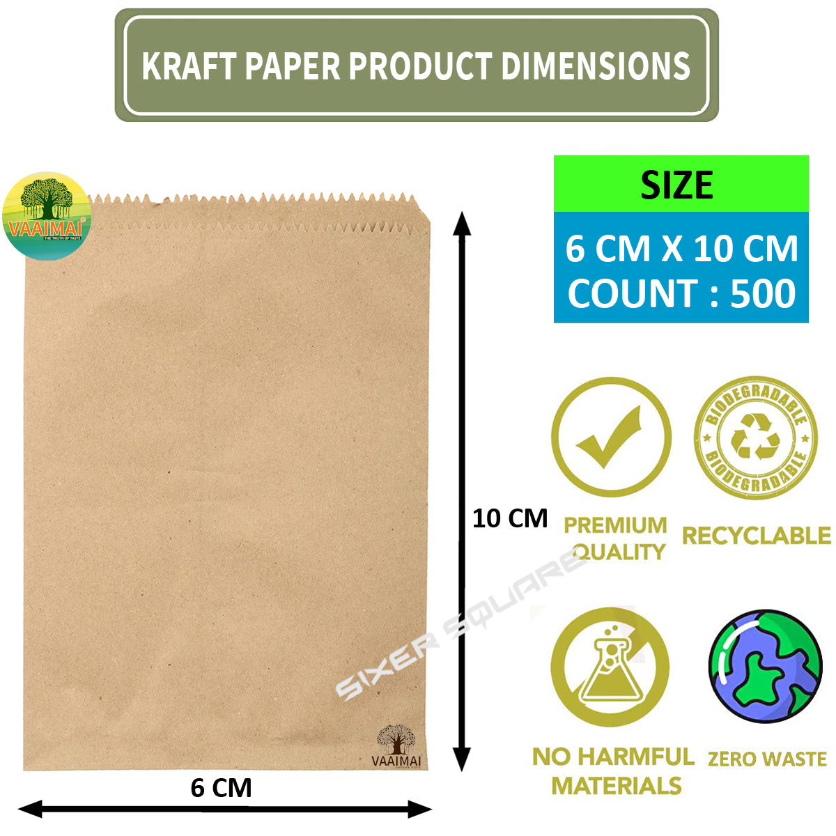 Kraft Brown Paper Cover Small Size (500 Count) - 6X10CM Kraft Brown Paper Medicine Cover