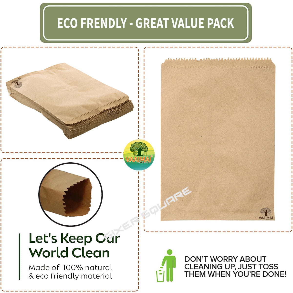 Kraft Brown Paper Cover Small Size (500 Count) - 6X10CM Kraft Brown Paper Medicine Cover